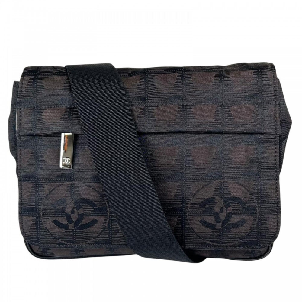 Chanel Shoulder Bag for Women, New Travel Line, Series 9, Nylon, Black, Silve...